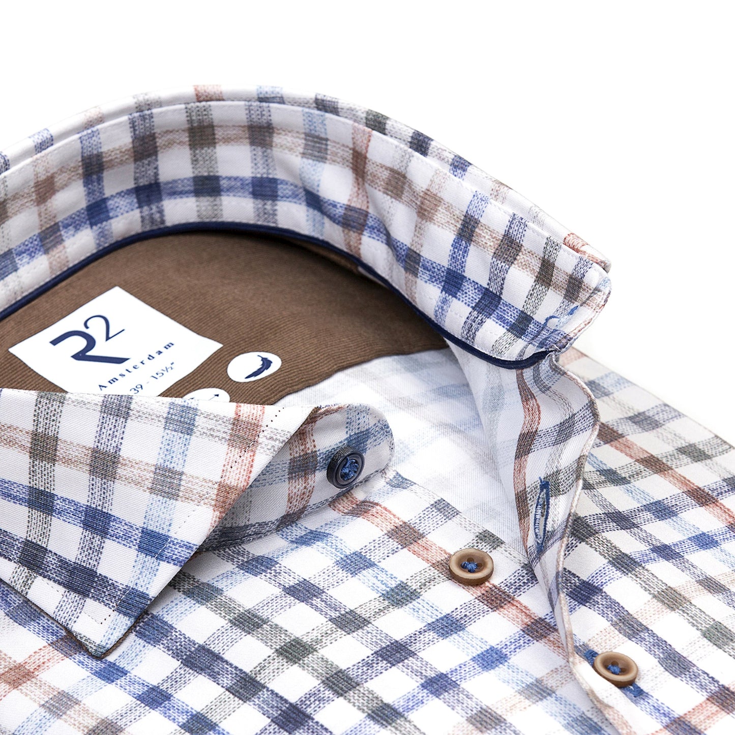 R2 Amsterdam L/S Check Print Shirt