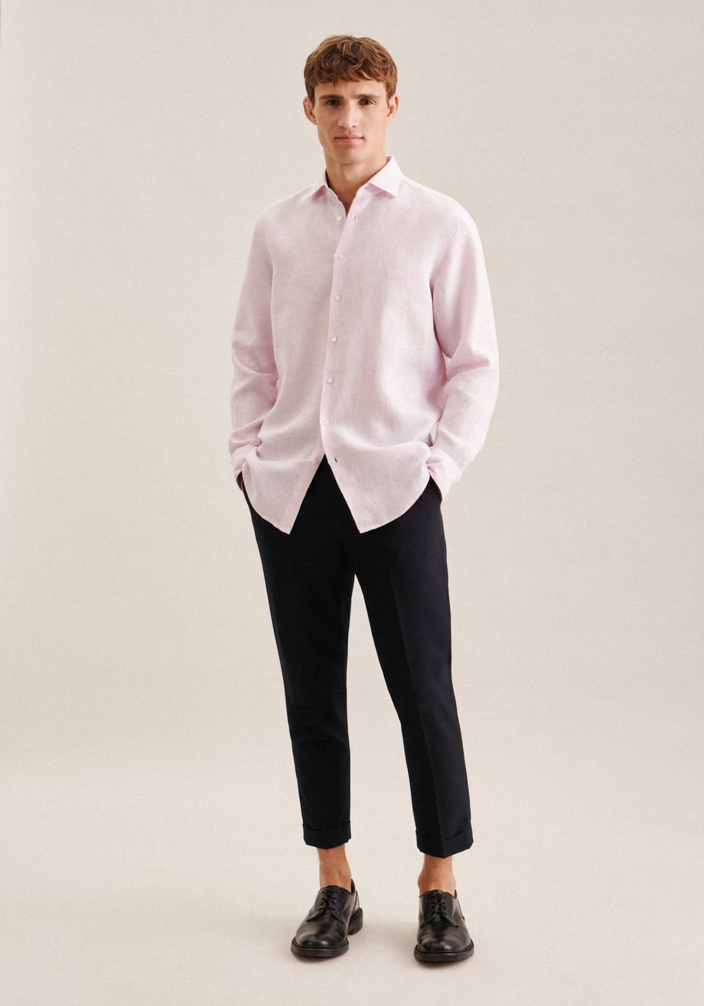 Seidensticker L/S Pure Linen Regular Fit Shirt Pink