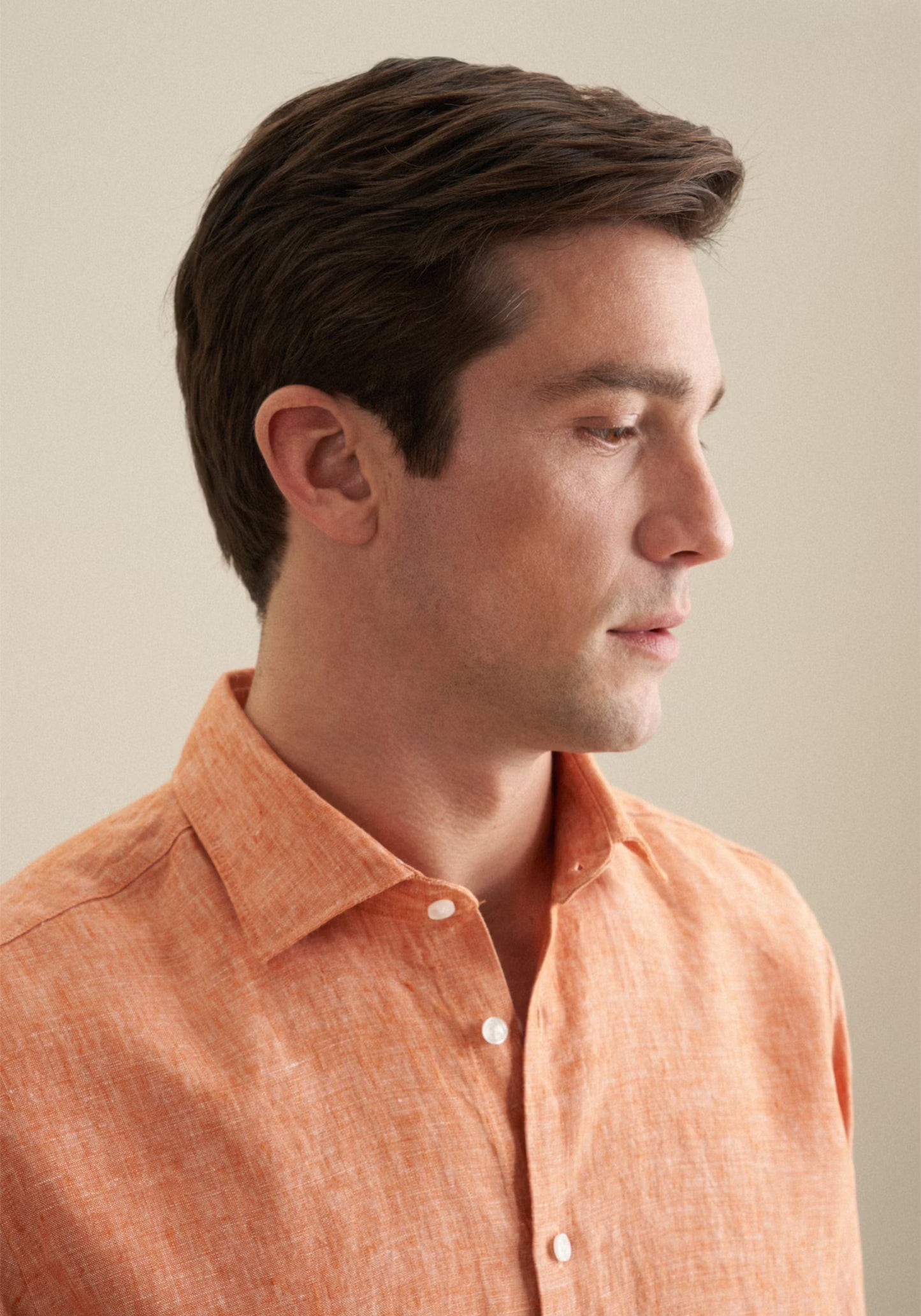 Seidensticker L/S Pure Linen Regular Fit Shirt Orange