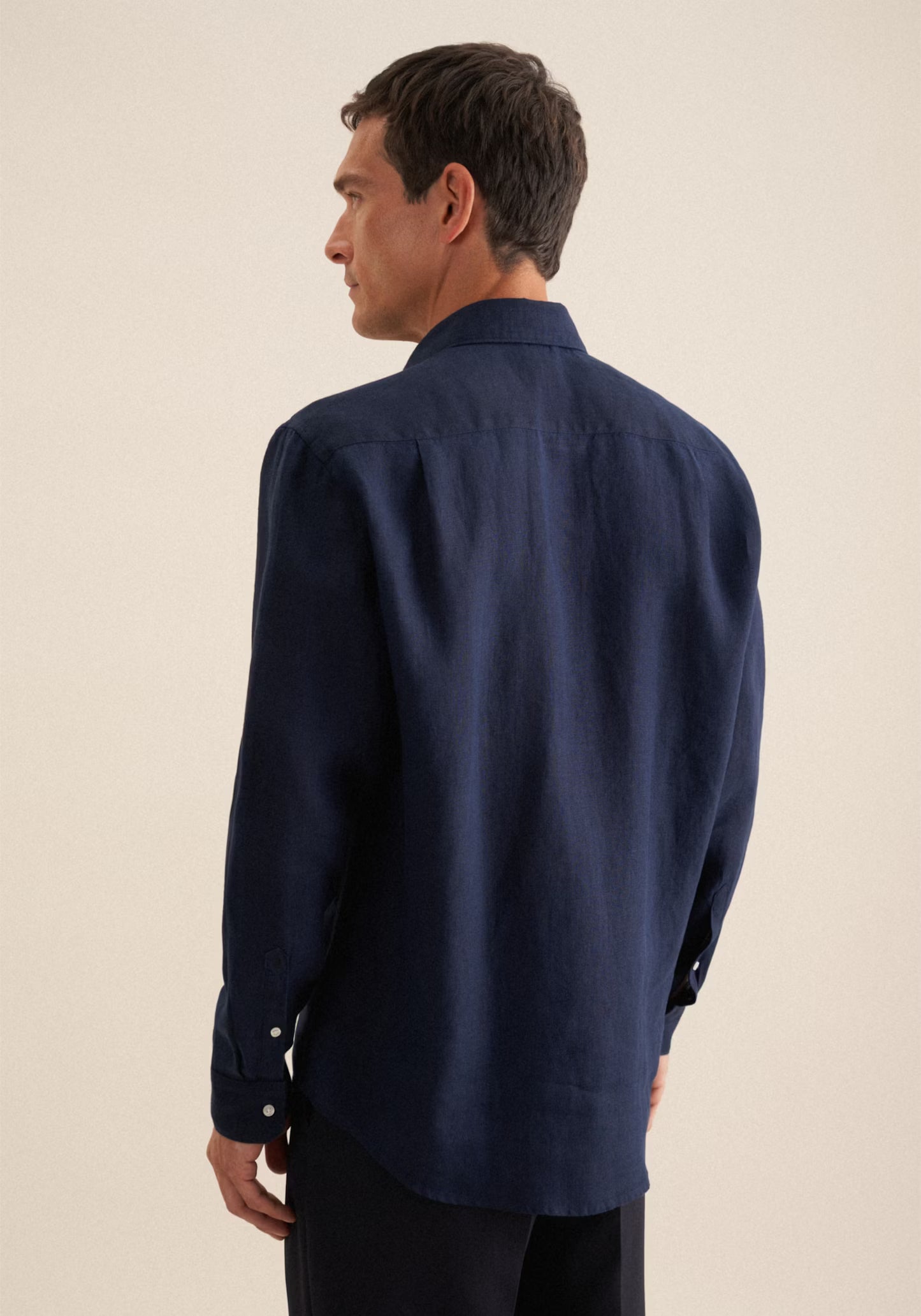 Seidensticker L/S Pure Linen Regular Fit Shirt Navy