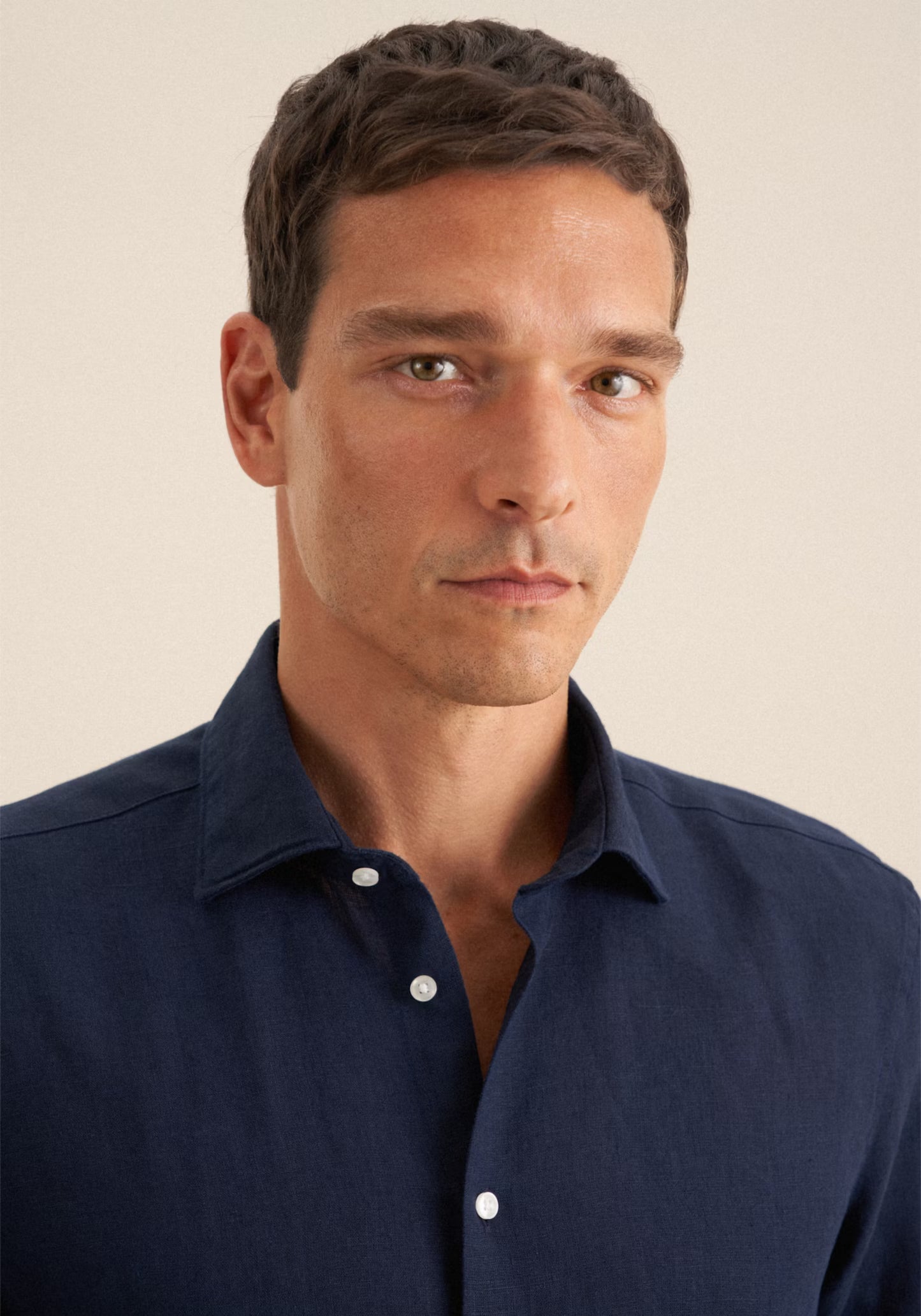 Seidensticker L/S Pure Linen Regular Fit Shirt Navy
