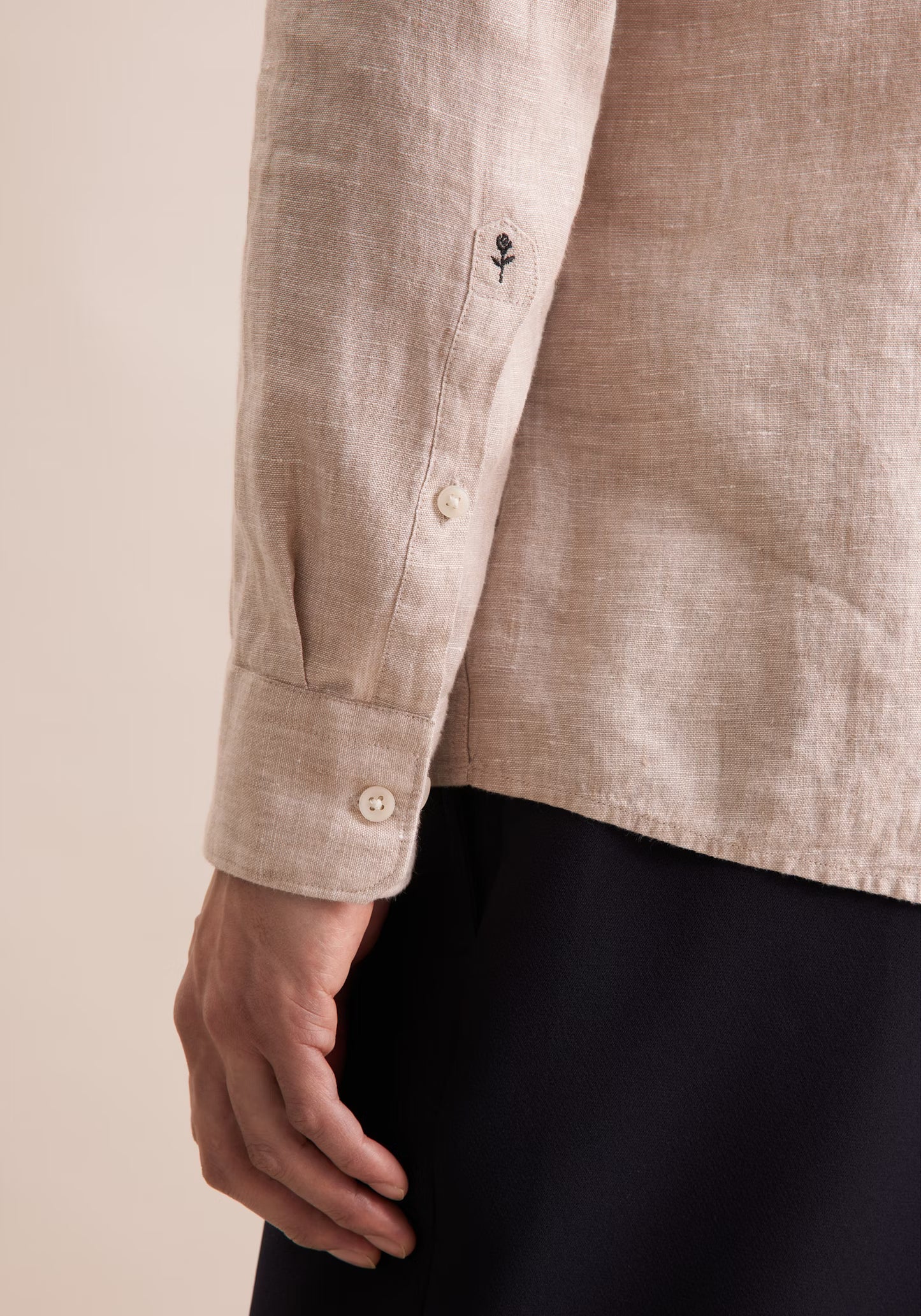 Seidensticker L/S Pure Linen Regular Fit Shirt Sand
