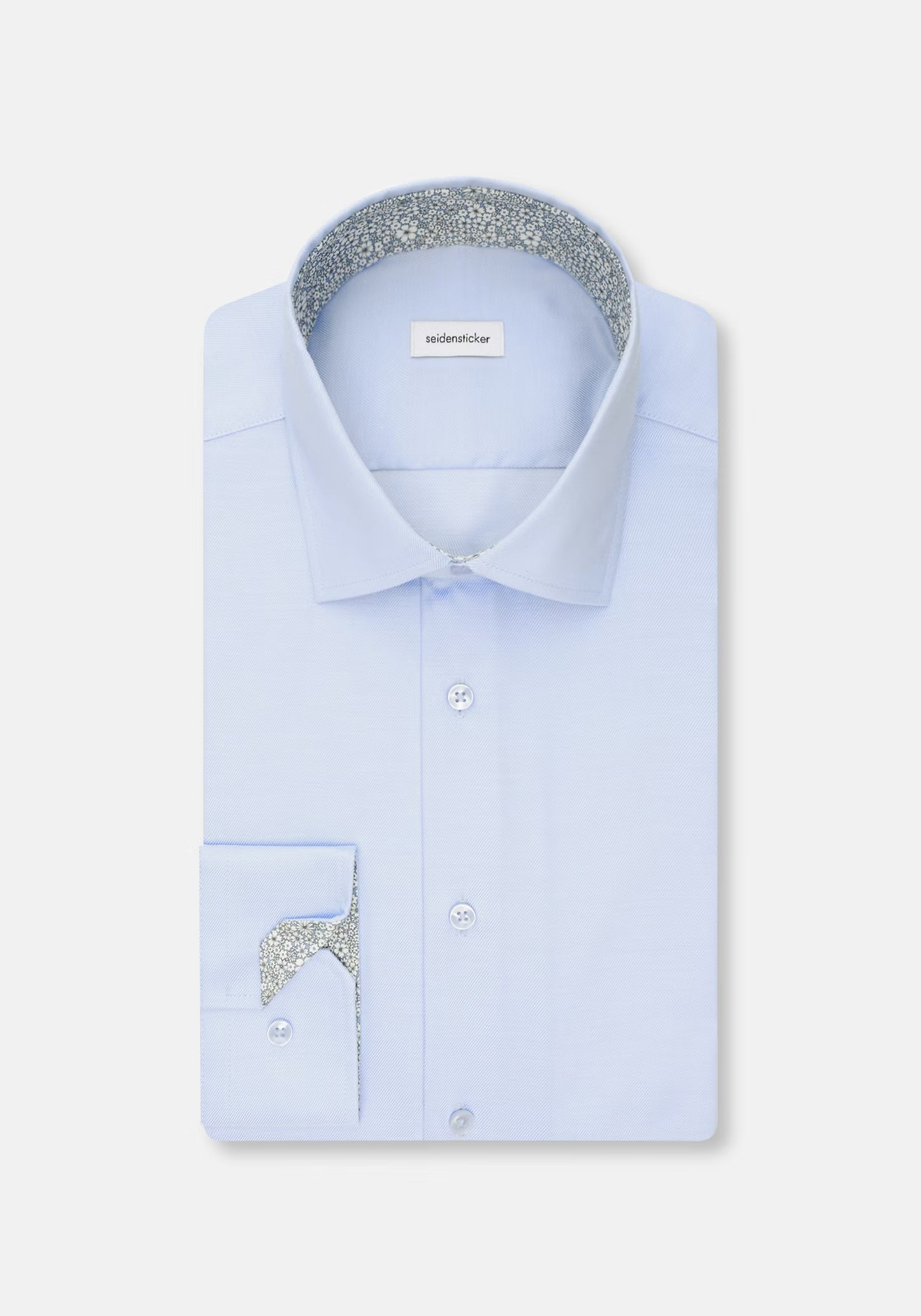 Seidensticker Sky Wrinkle-Free Cotton Twill Slim Fit Shirt — Classic Business Dress Shirt