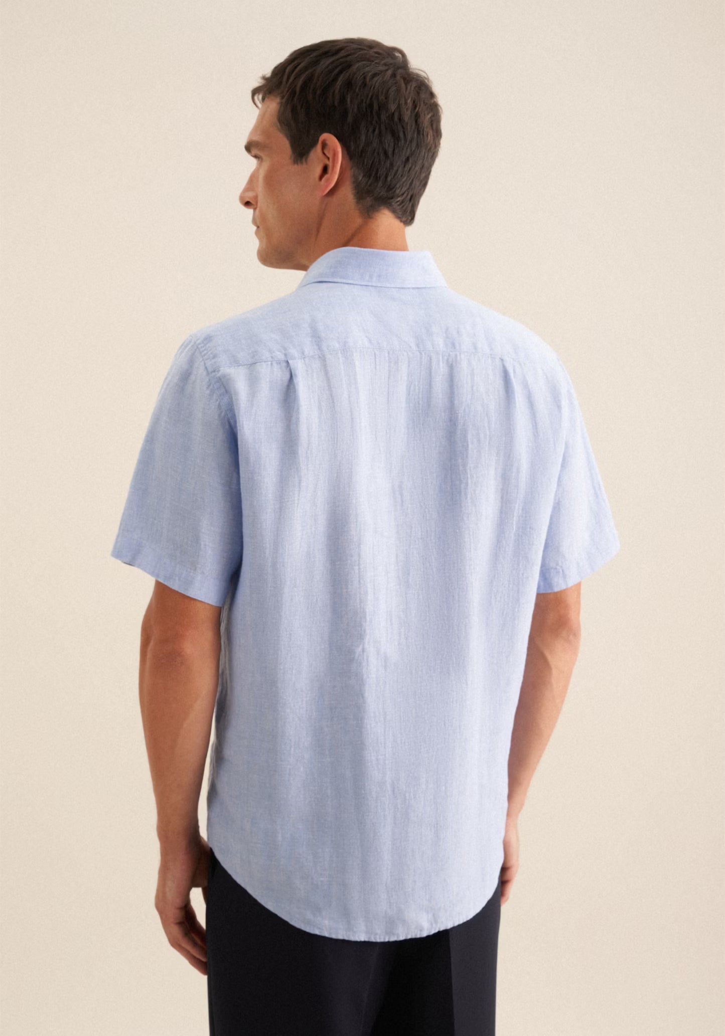 Seidensticker S/S Pure Linen Regular Fit Shirt Sky
