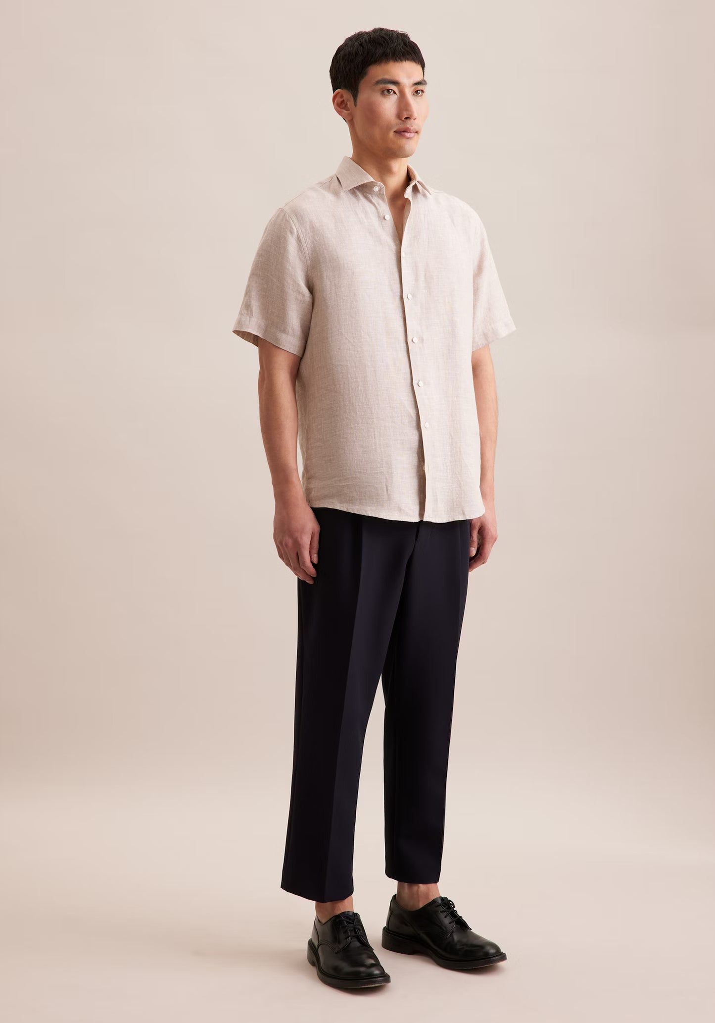 Seidensticker S/S Pure Linen Regular Fit Shirt Sand