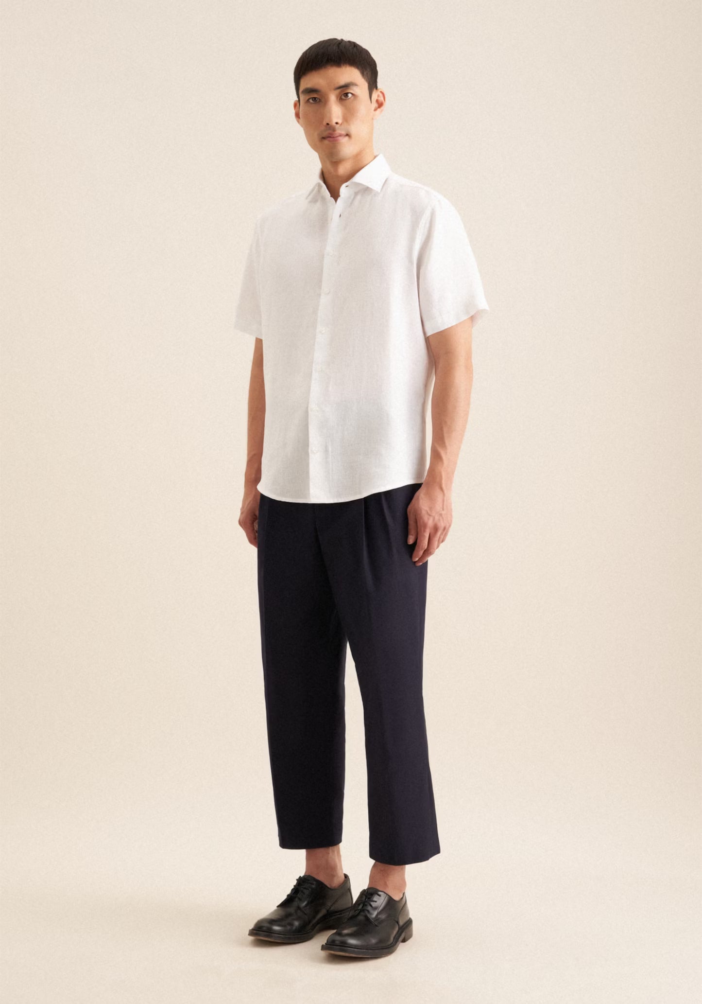 Seidensticker S/S Pure Linen Regular Fit Shirt White