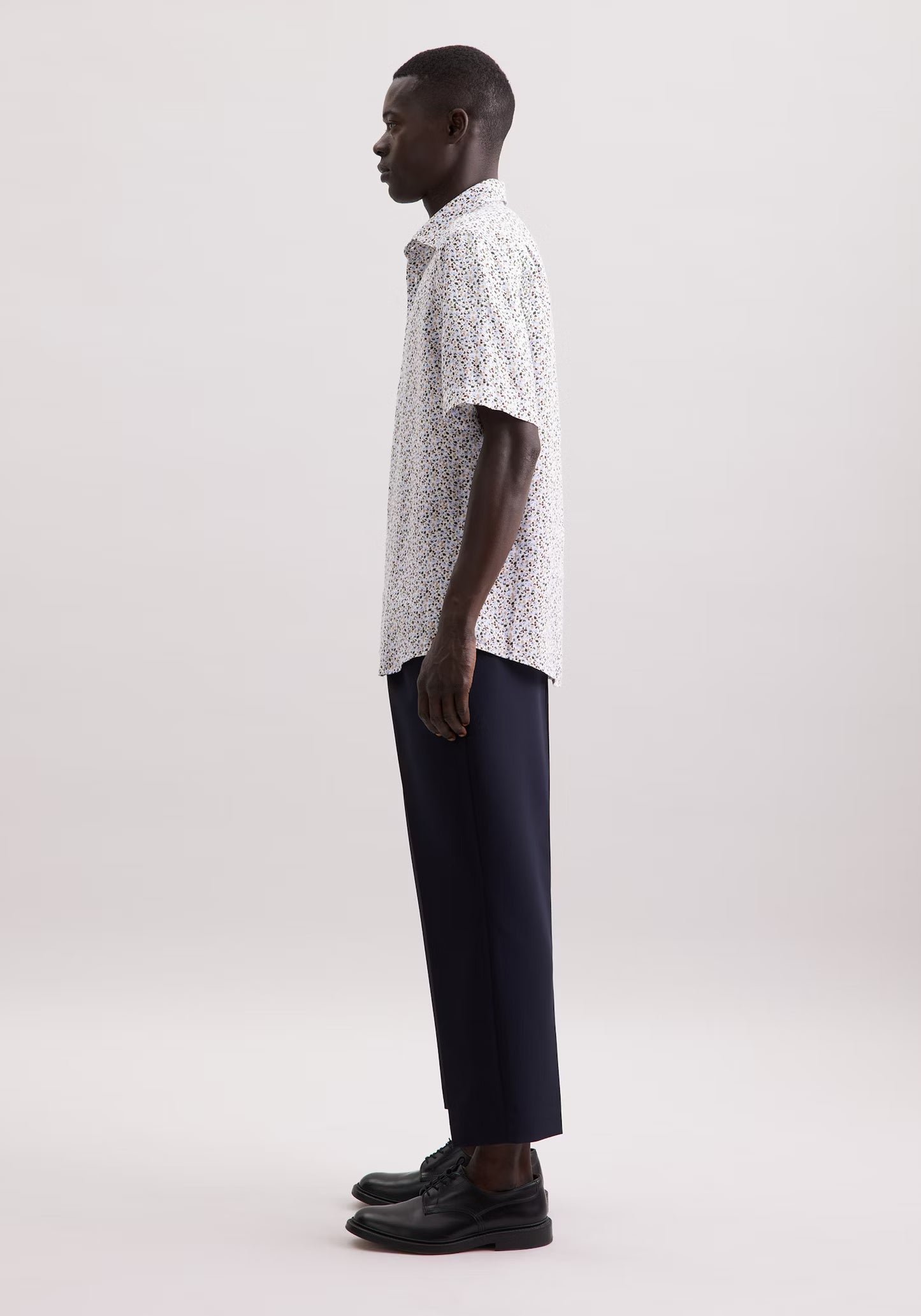 Seidensticker S/S Pure Linen Floral Print Regular Fit Shirt White