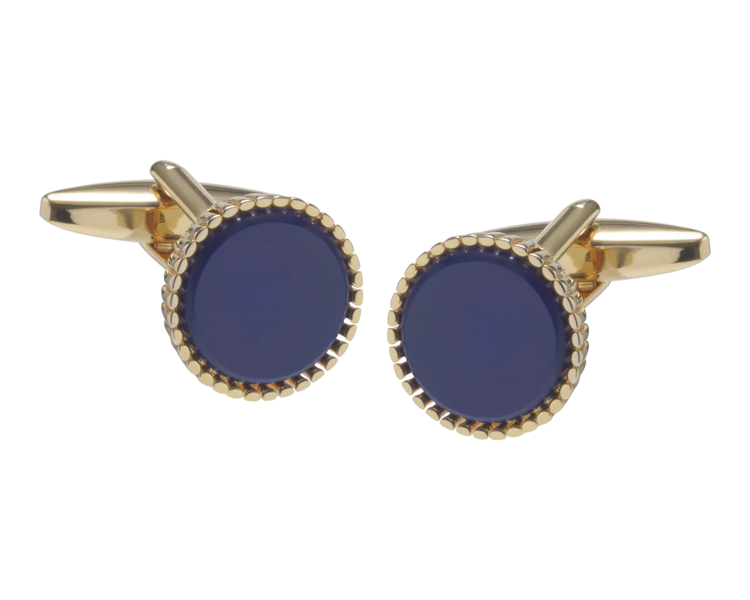 sodalite cufflinks on white background