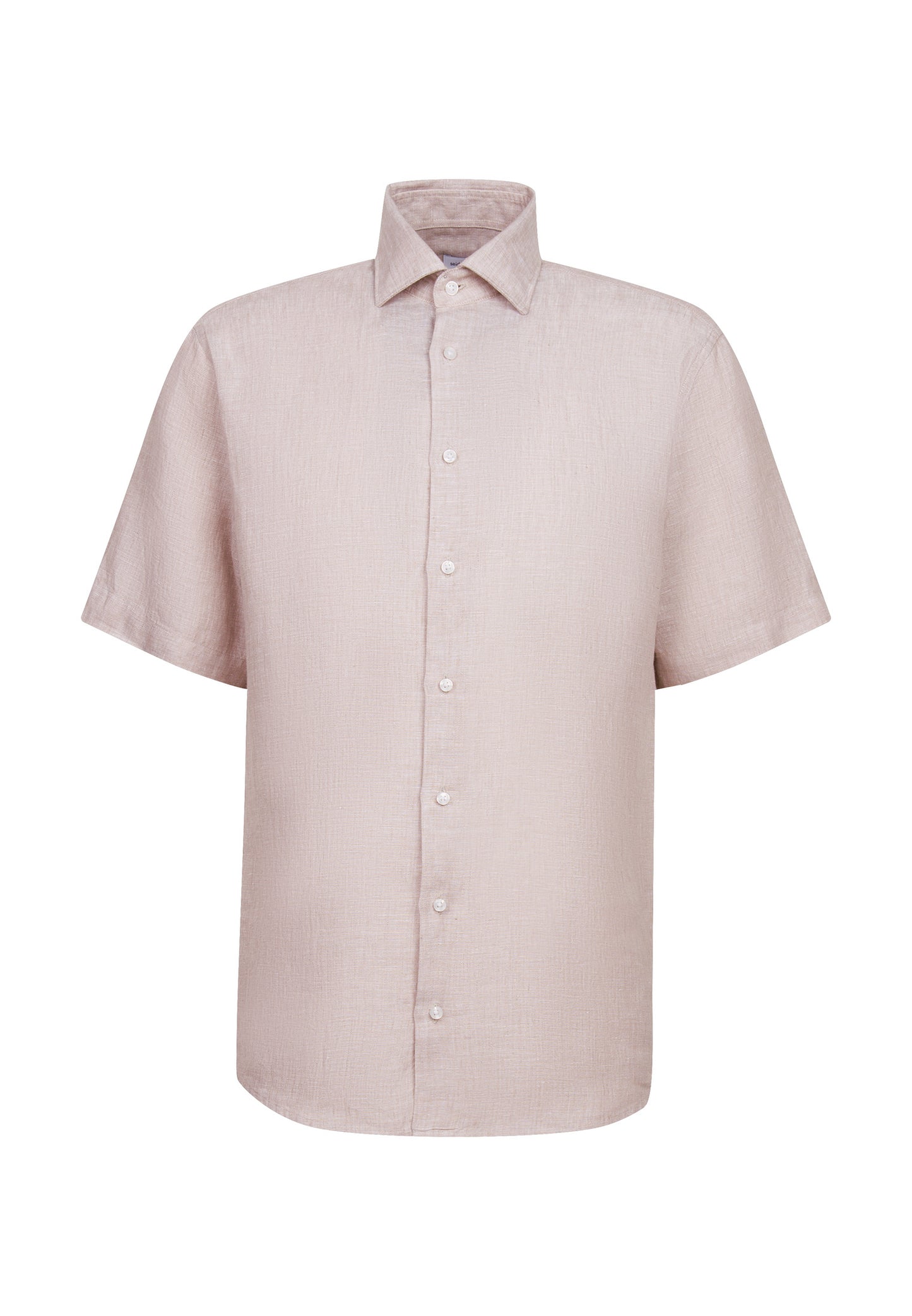 Seidensticker S/S Pure Linen Regular Fit Shirt Sand