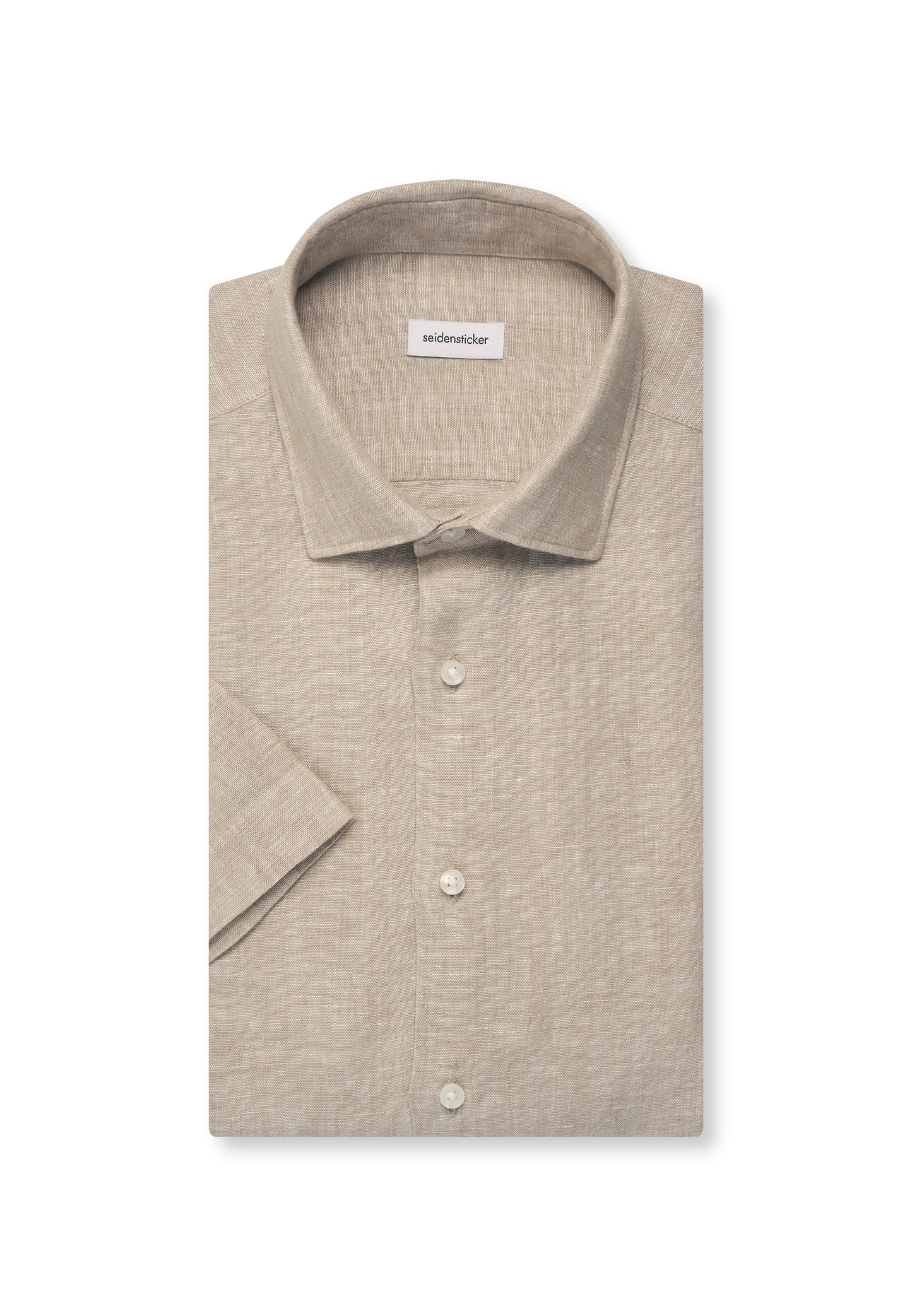 Seidensticker S/S Pure Linen Regular Fit Shirt Sand
