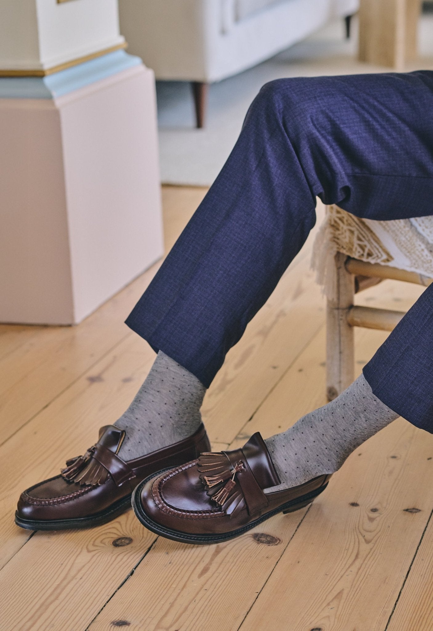 Pantherella Cotton Spot Sock - Mens Den