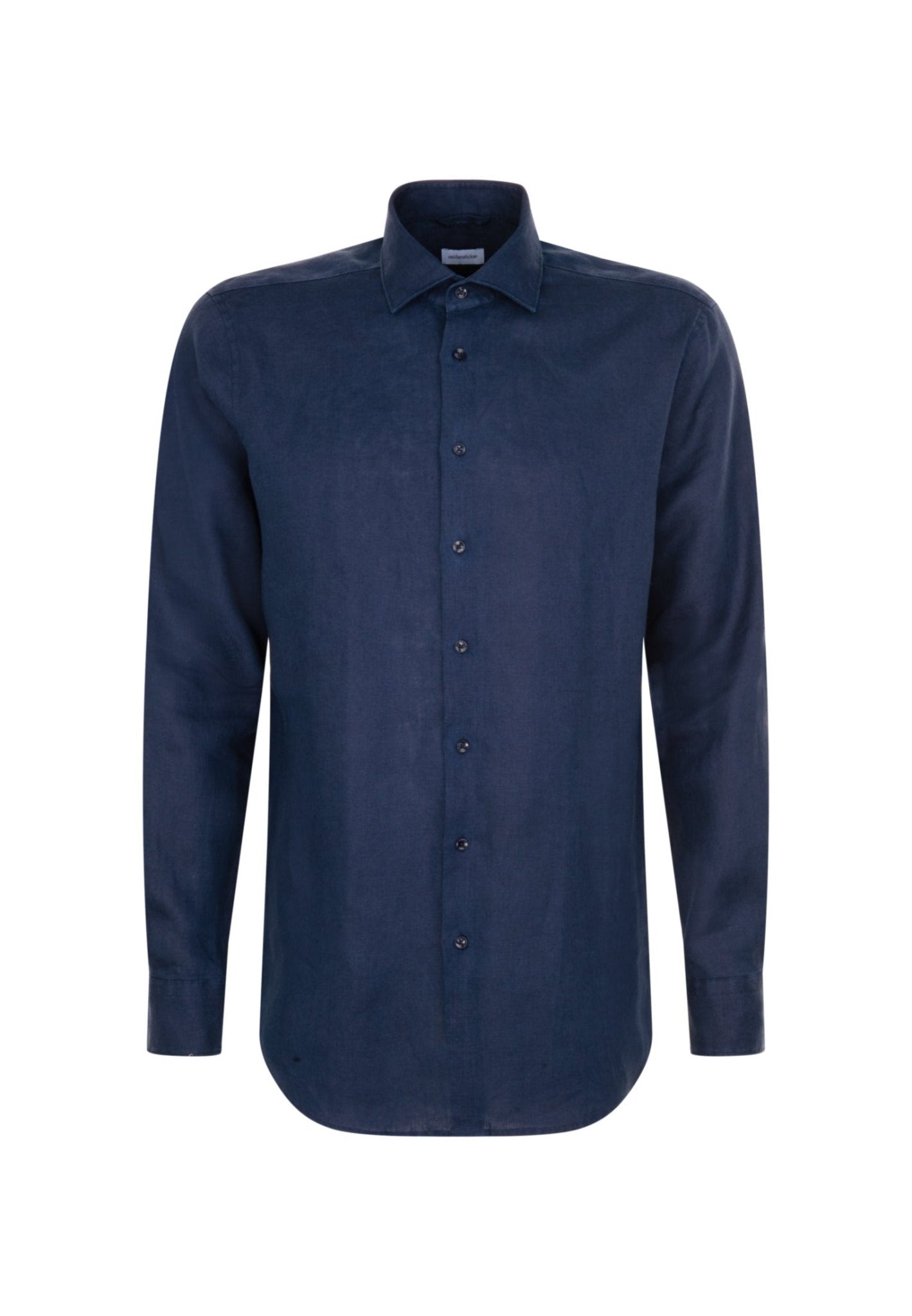 Seidensticker L/S Pure Linen Regular Fit Shirt Navy - Mens Den
