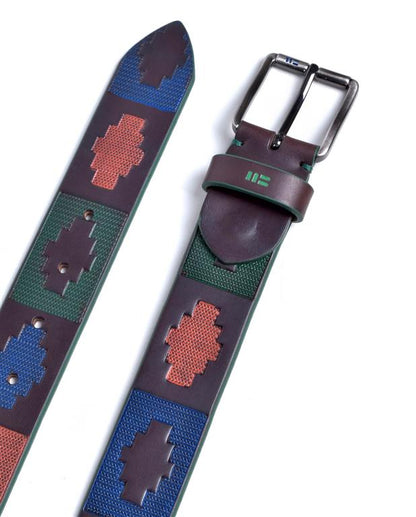 Belt with geometric pattern on a white background