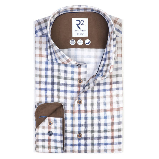 R2 Amsterdam L/S Check Print Shirt