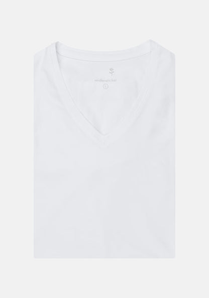 White t-shirt on a light gray background