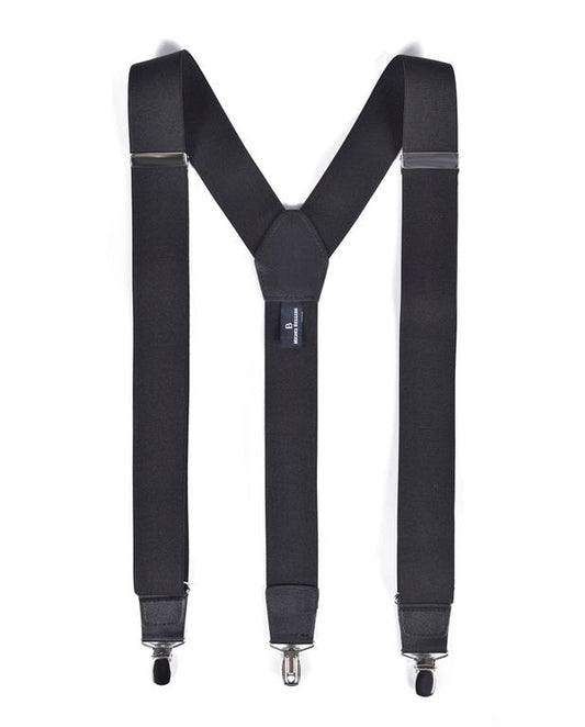 Black suspenders on a white background