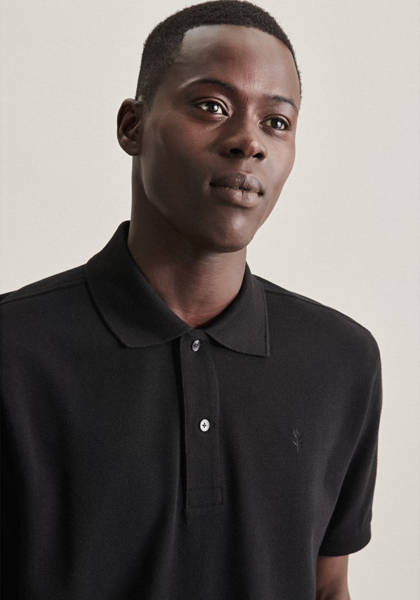 Seidensticker S/S Button Pique Polo Shirt Black