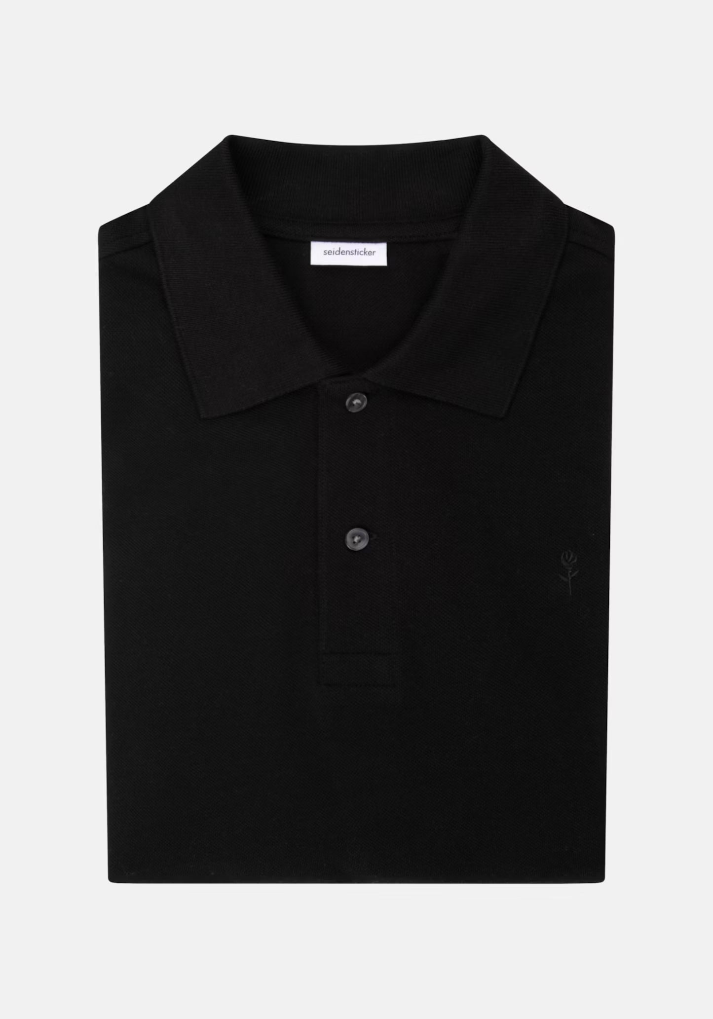 Seidensticker S/S Button Pique Polo Shirt Black