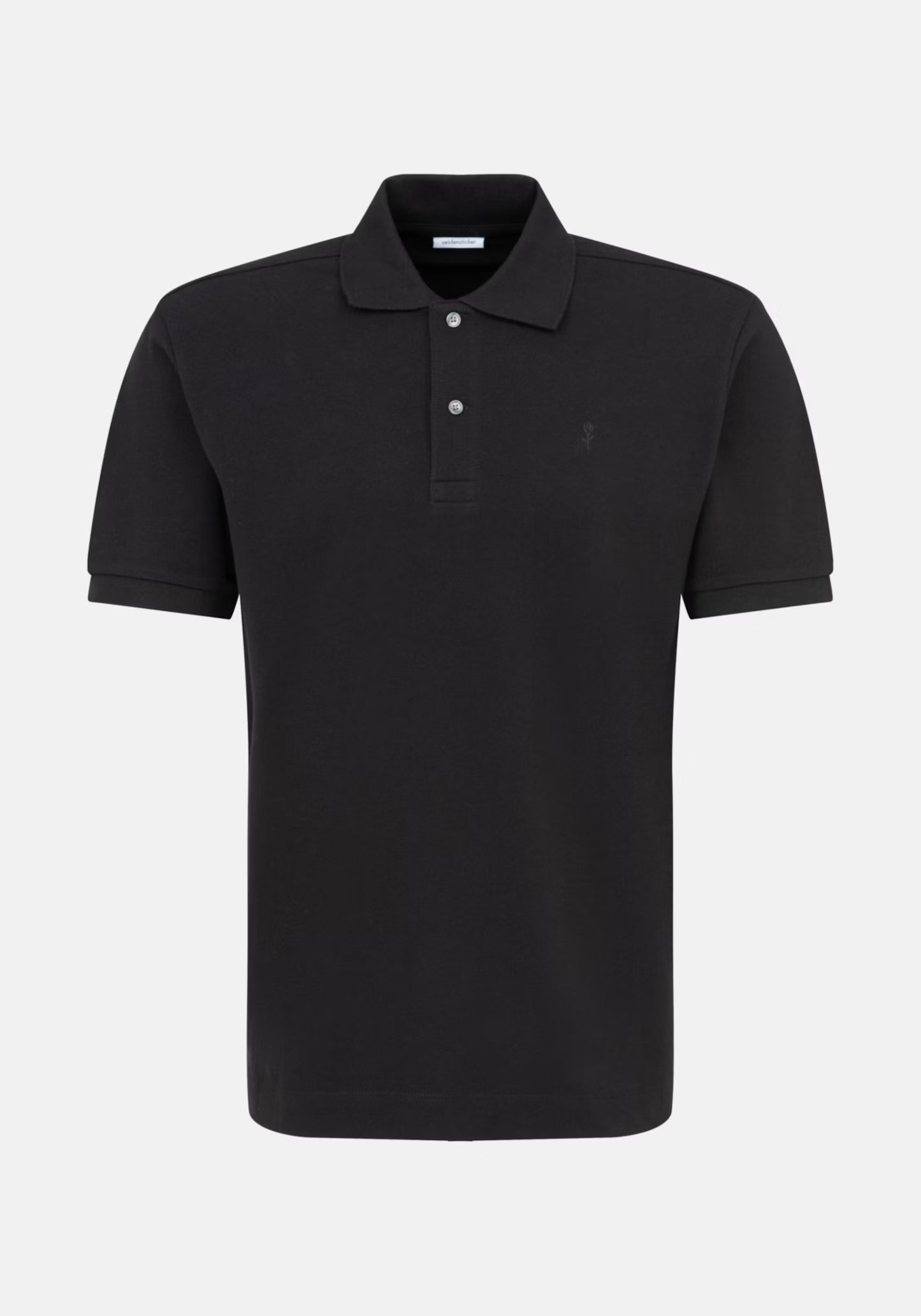 Seidensticker S/S Button Pique Polo Shirt Black
