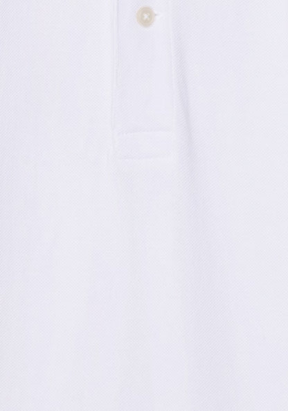 Seidensticker S/S Button Pique Polo Shirt White