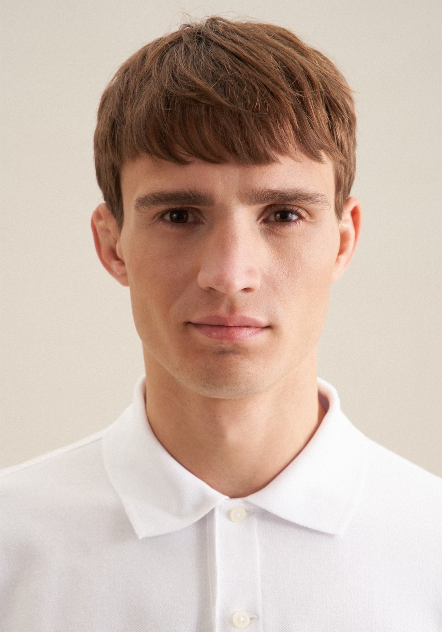 Seidensticker S/S Button Pique Polo Shirt White