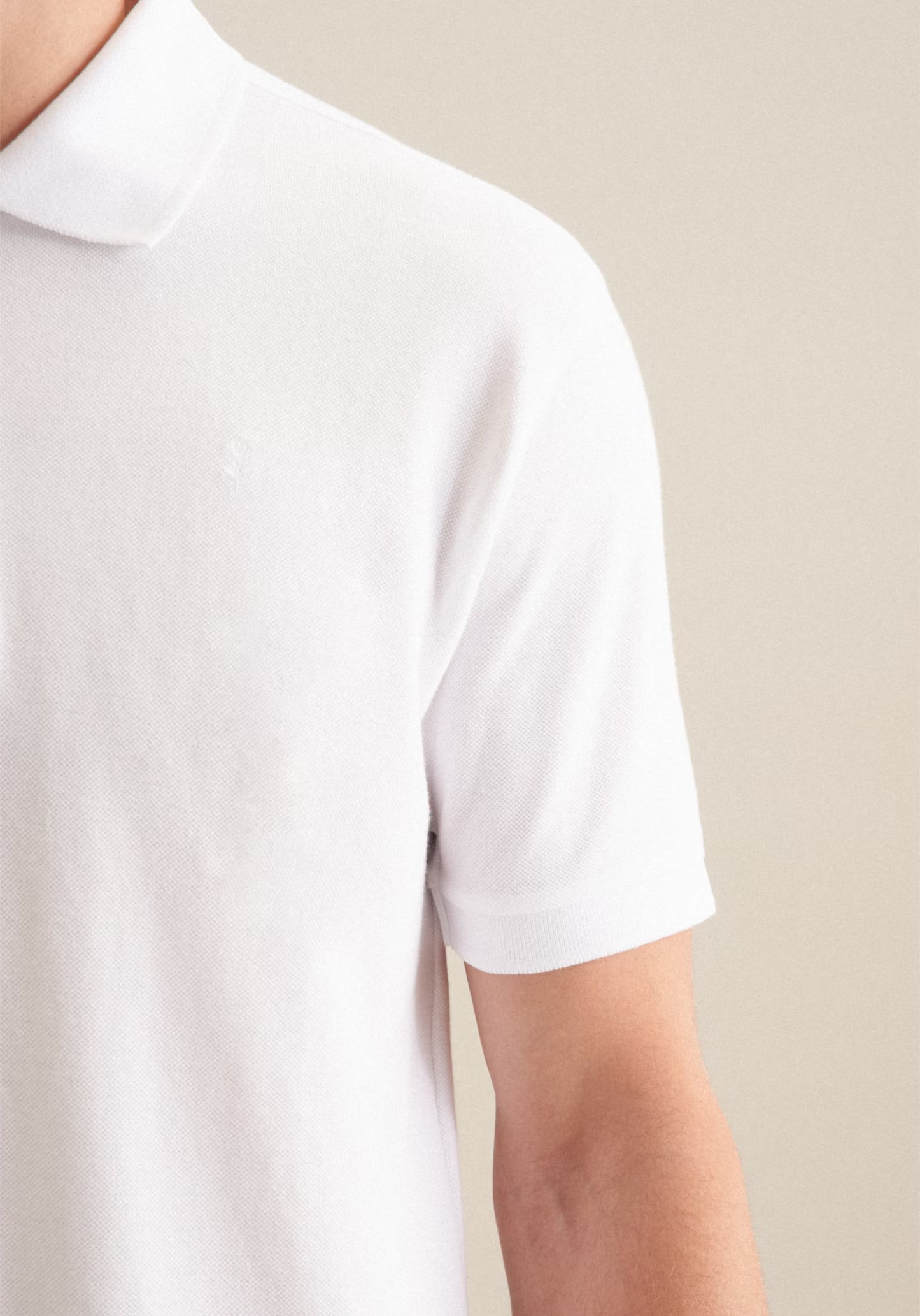 Seidensticker S/S Button Pique Polo Shirt White