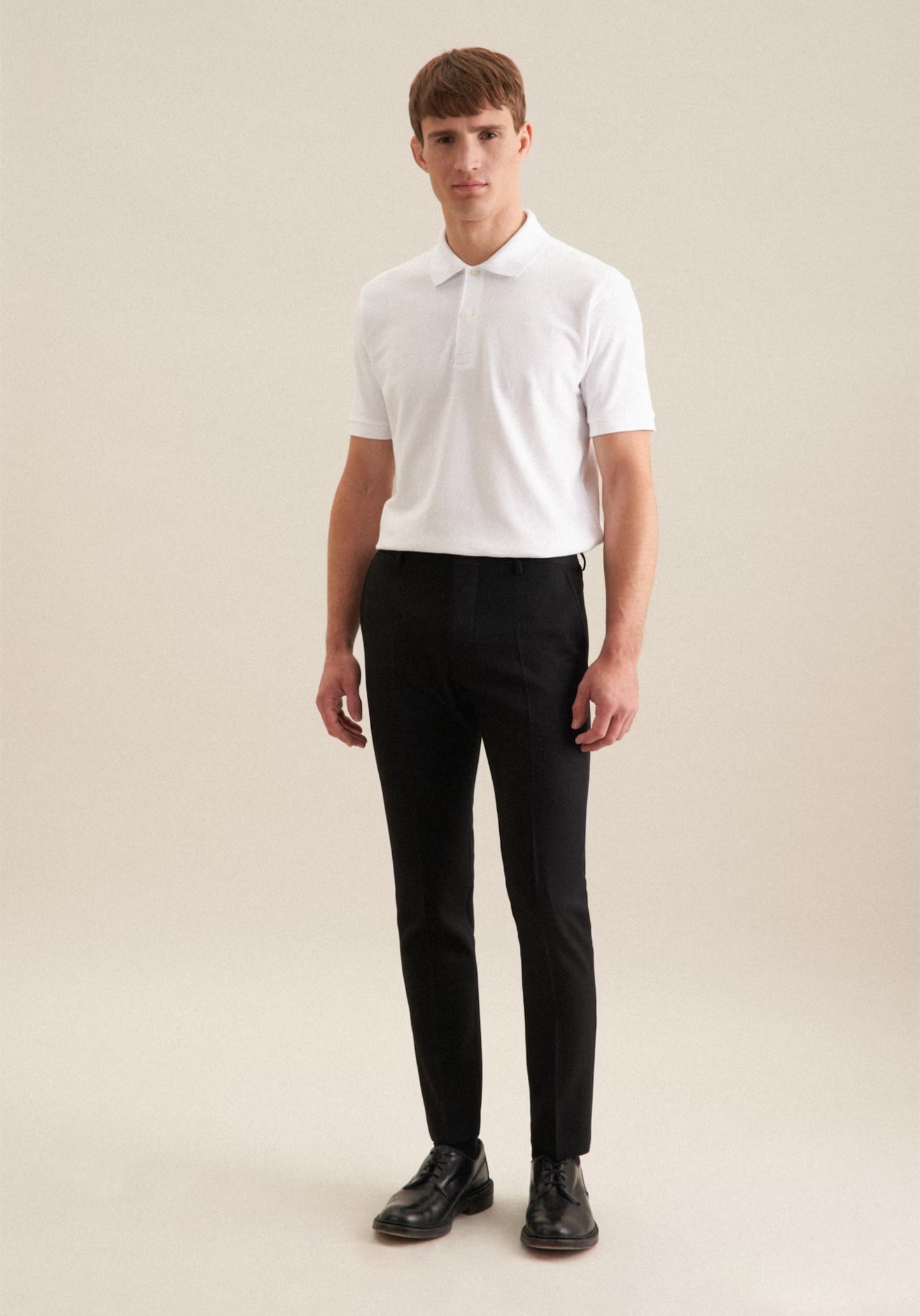 Seidensticker S/S Button Pique Polo Shirt White