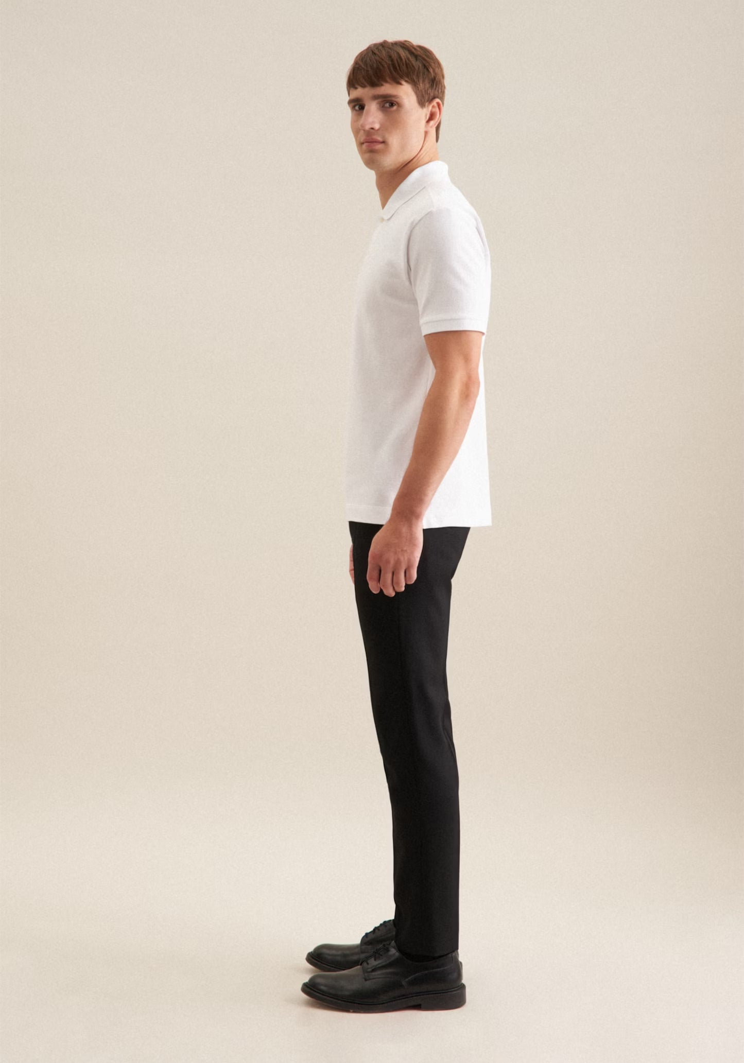 Seidensticker S/S Button Pique Polo Shirt White