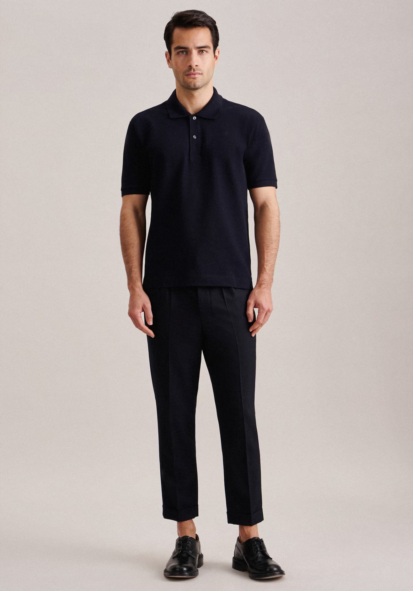Seidensticker S/S Button Pique Polo Shirt Navy