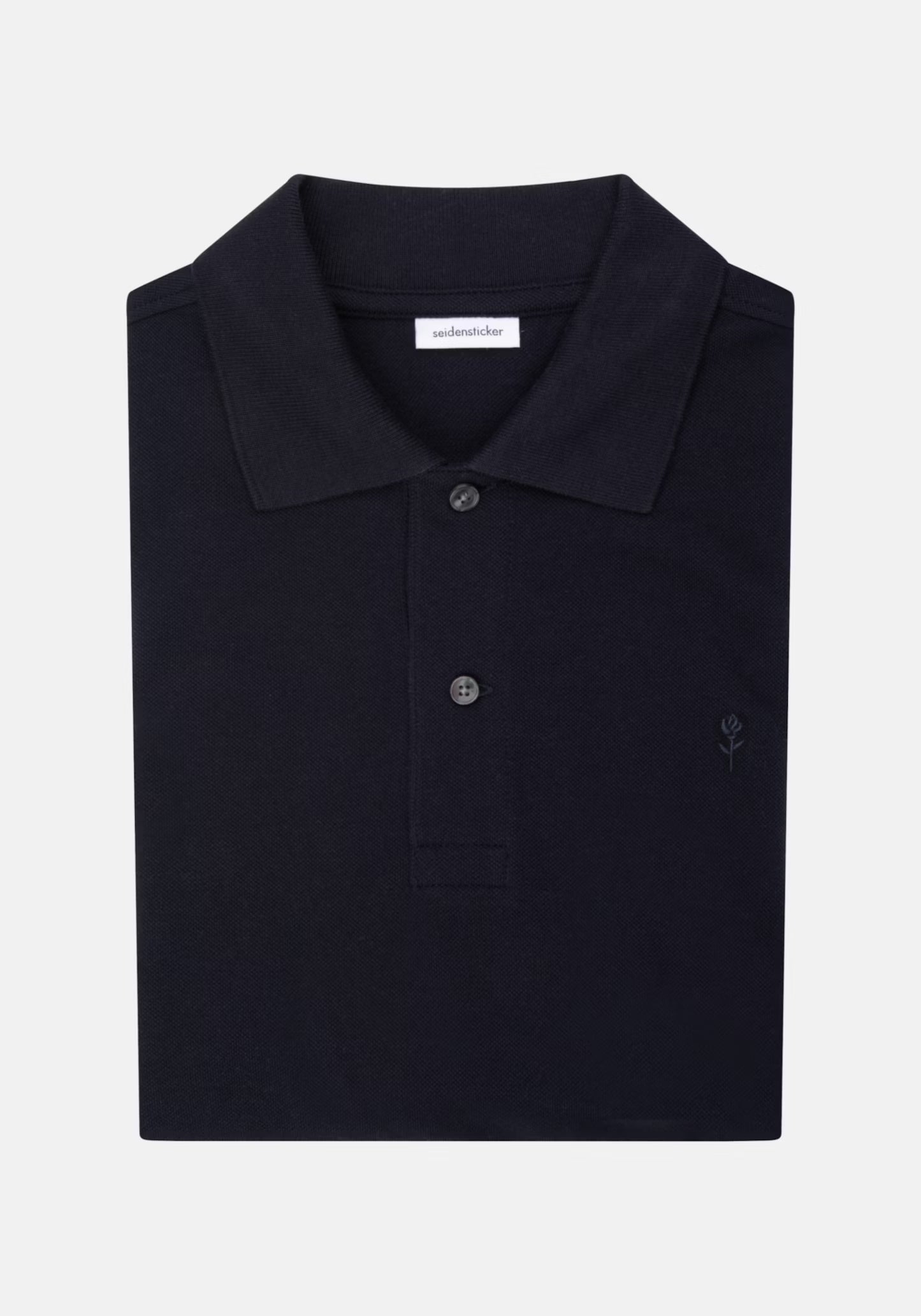 Seidensticker S/S Button Pique Polo Shirt Navy