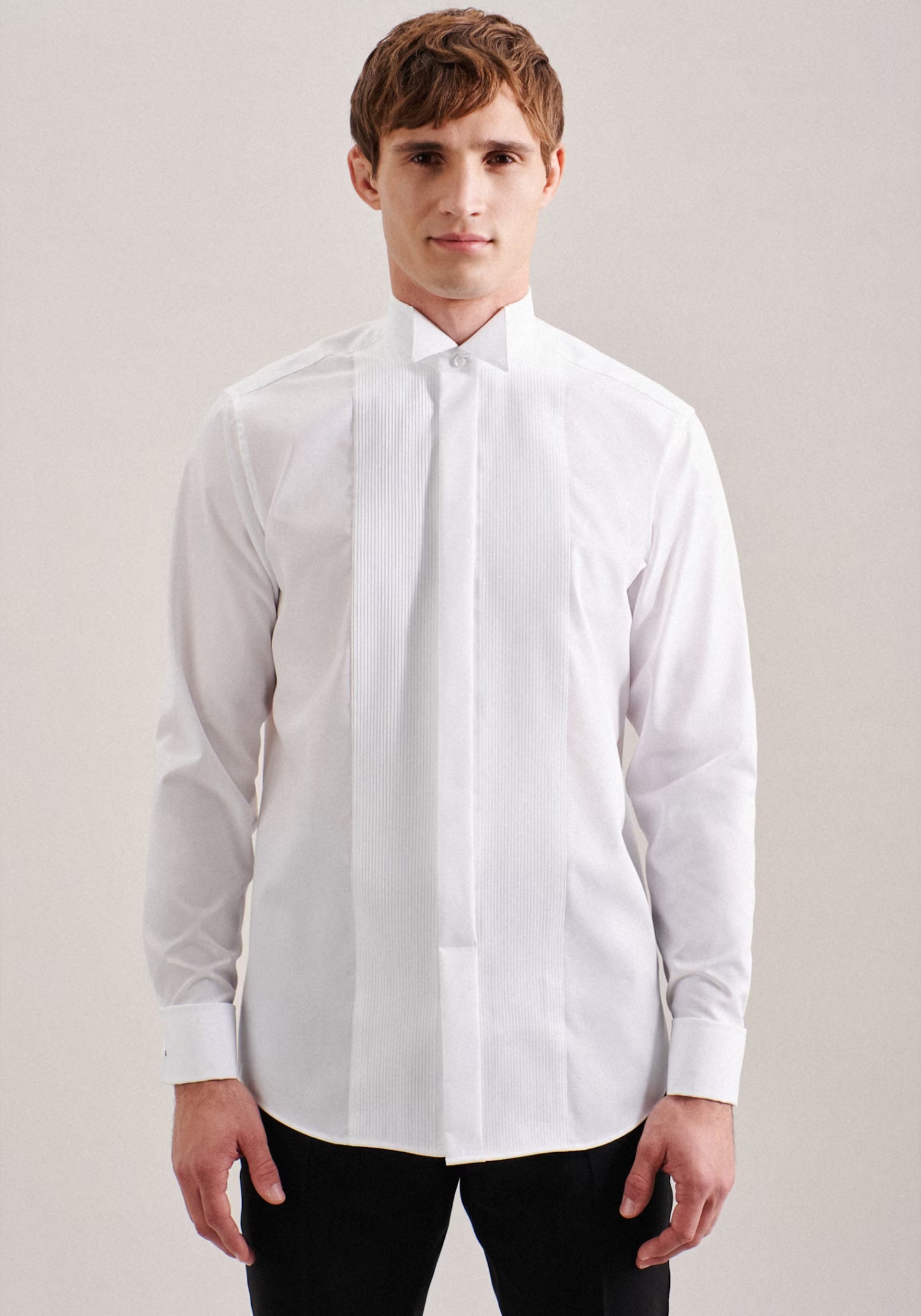 Seidensticker L/S Non Iron Cotton Regular Fit Tuxedo Shirt