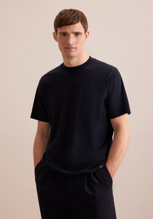 Seidensticker S/S Crew Neck Cotton T-Shirt Navy