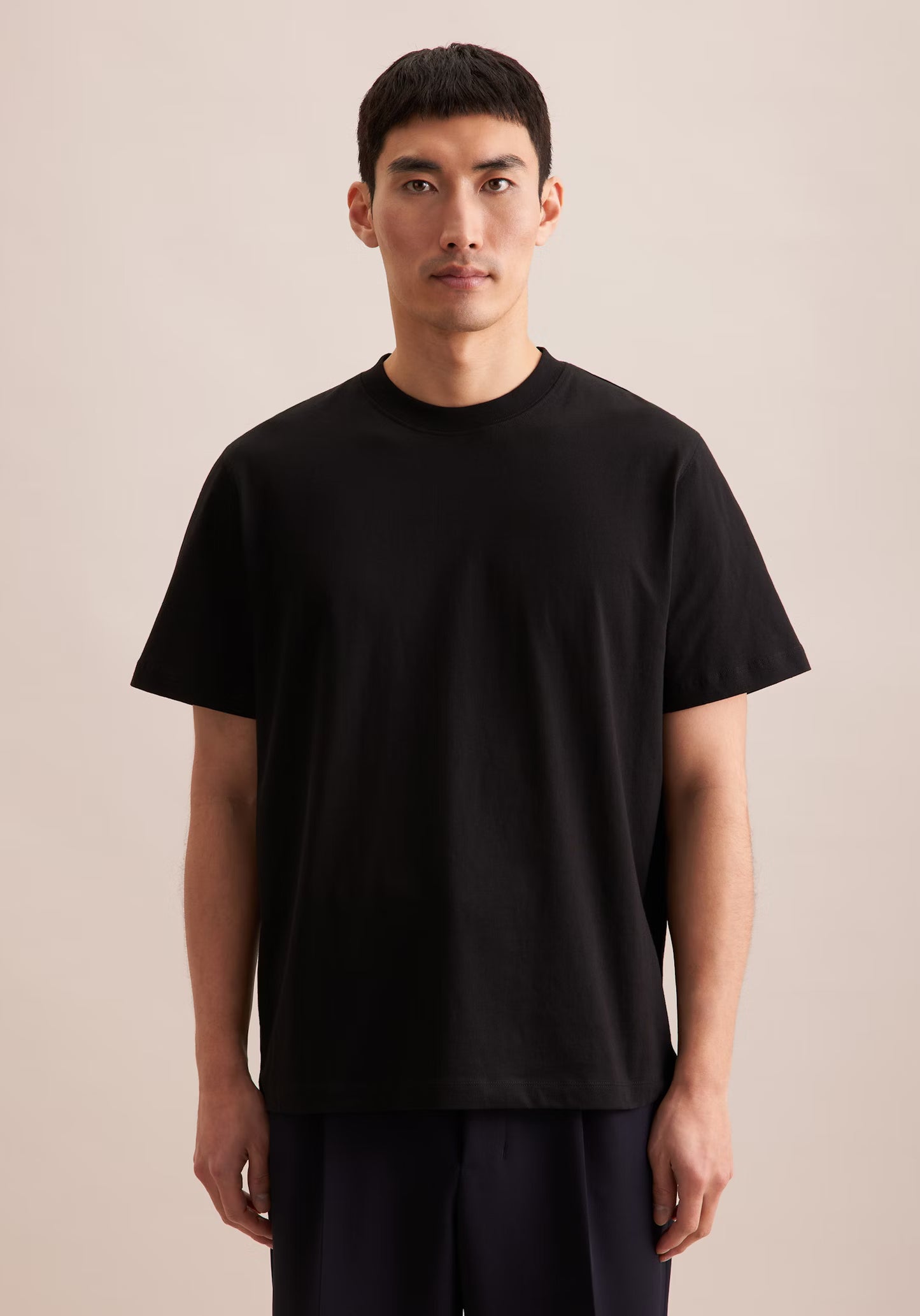 Seidensticker S/S Crew Neck Cotton T-Shirt Black