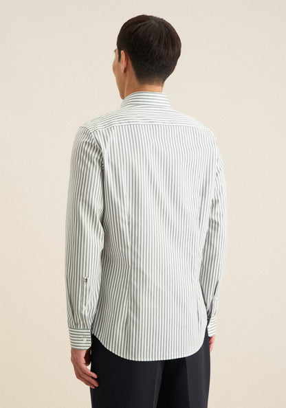 Seidensticker Sage Wrinkle-Free Cotton Stripe Slim Fit Shirt — Classic Business Dress Shirt