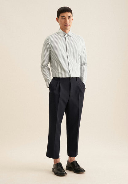 Seidensticker Sage Wrinkle-Free Cotton Stripe Slim Fit Shirt — Classic Business Dress Shirt