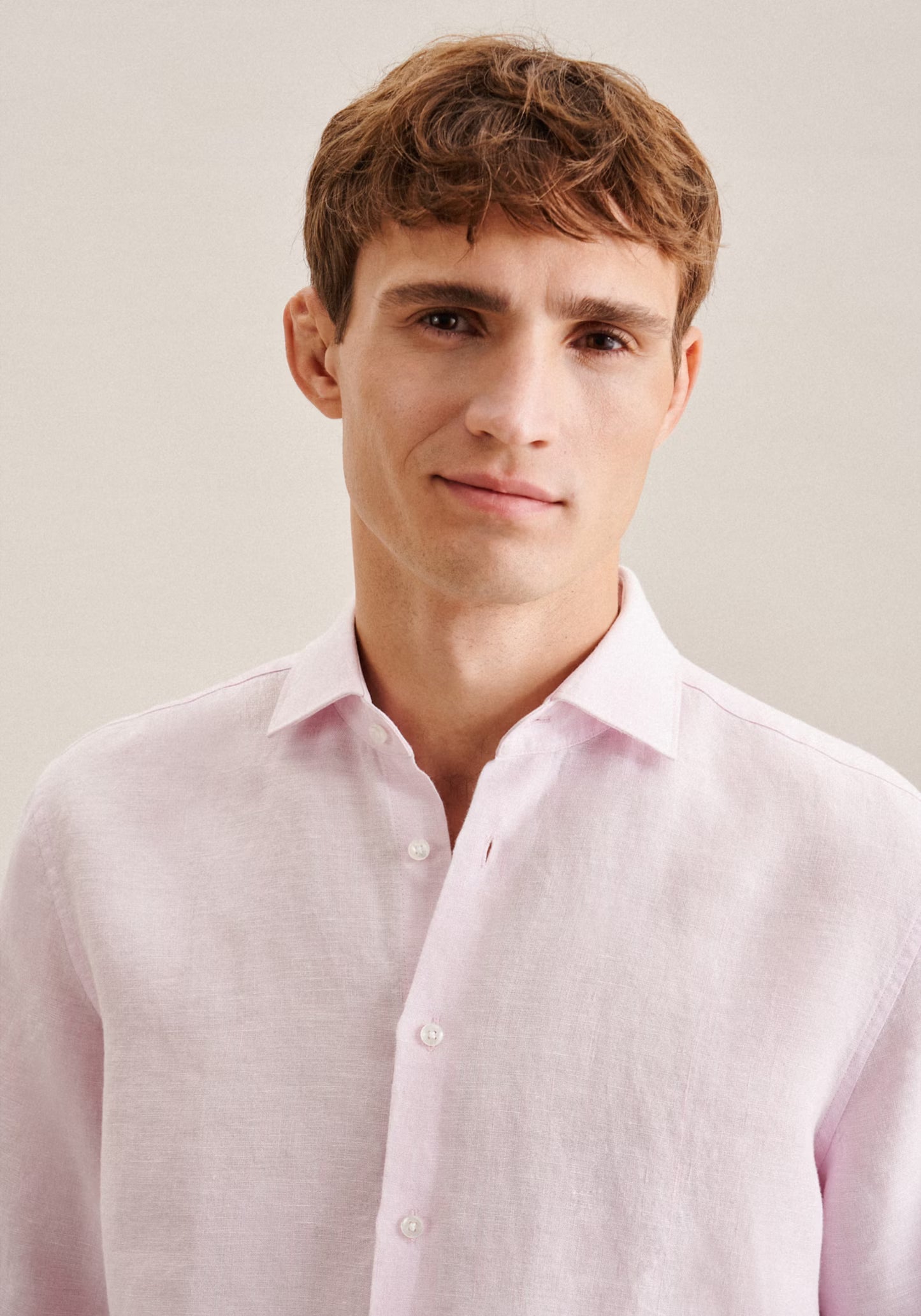 Seidensticker L/S Pure Linen Regular Fit Shirt Pink