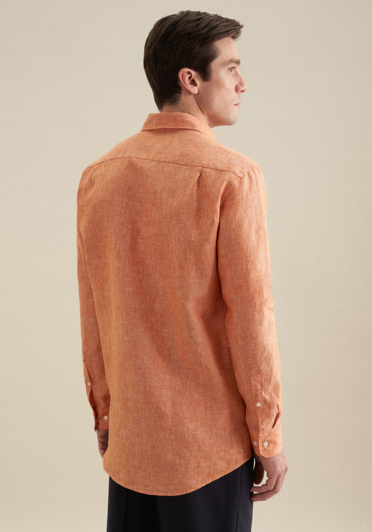 Seidensticker L/S Pure Linen Regular Fit Shirt Orange
