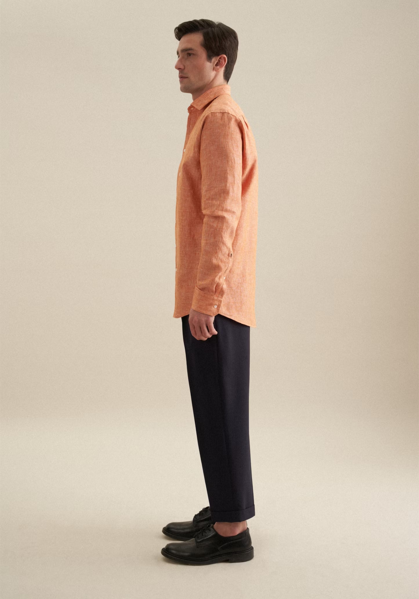 Seidensticker L/S Pure Linen Regular Fit Shirt Orange