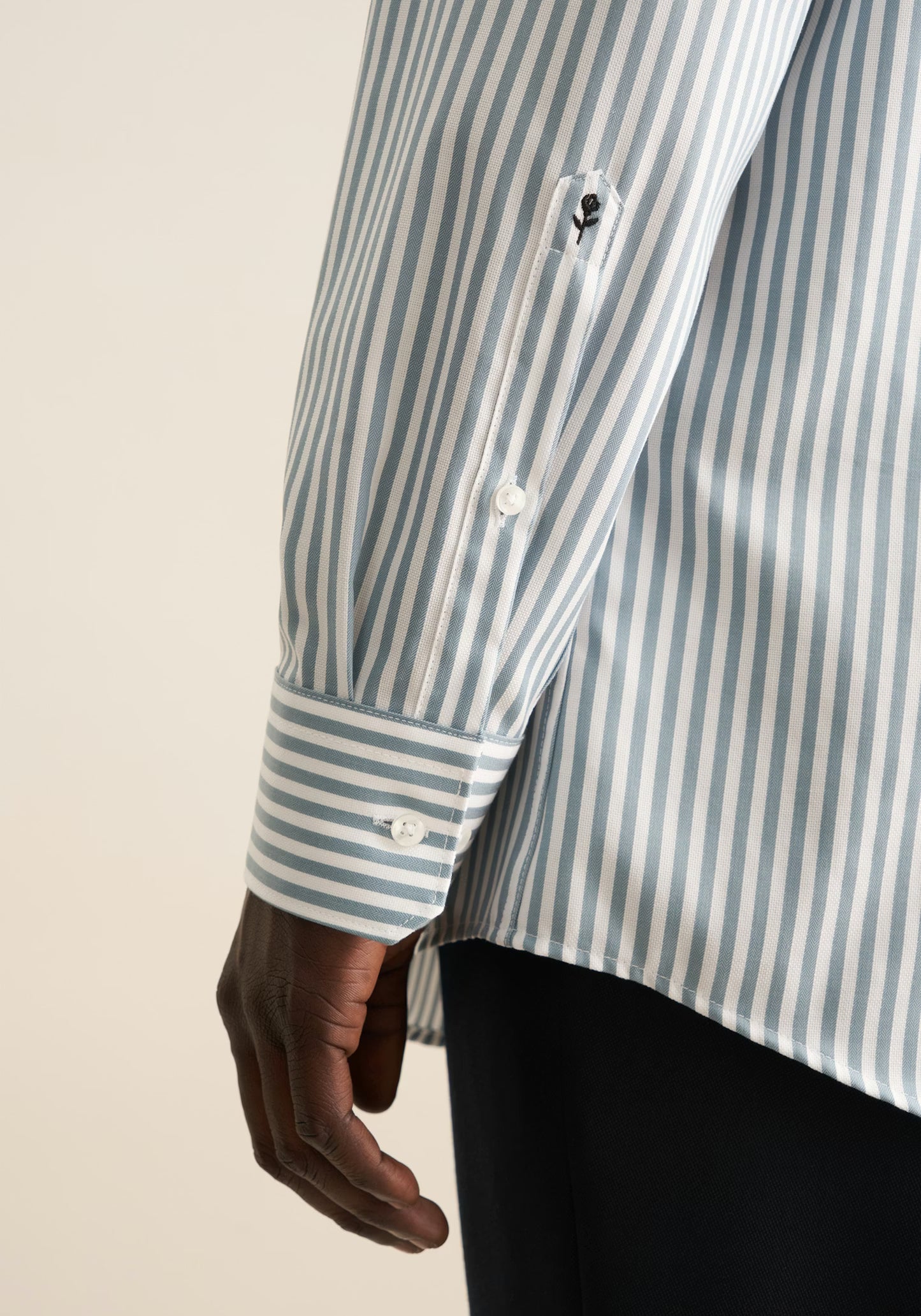 Seidensticker Sage Wrinkle-Free Cotton Stripe Regular Fit Shirt — Classic Business Dress Shirt