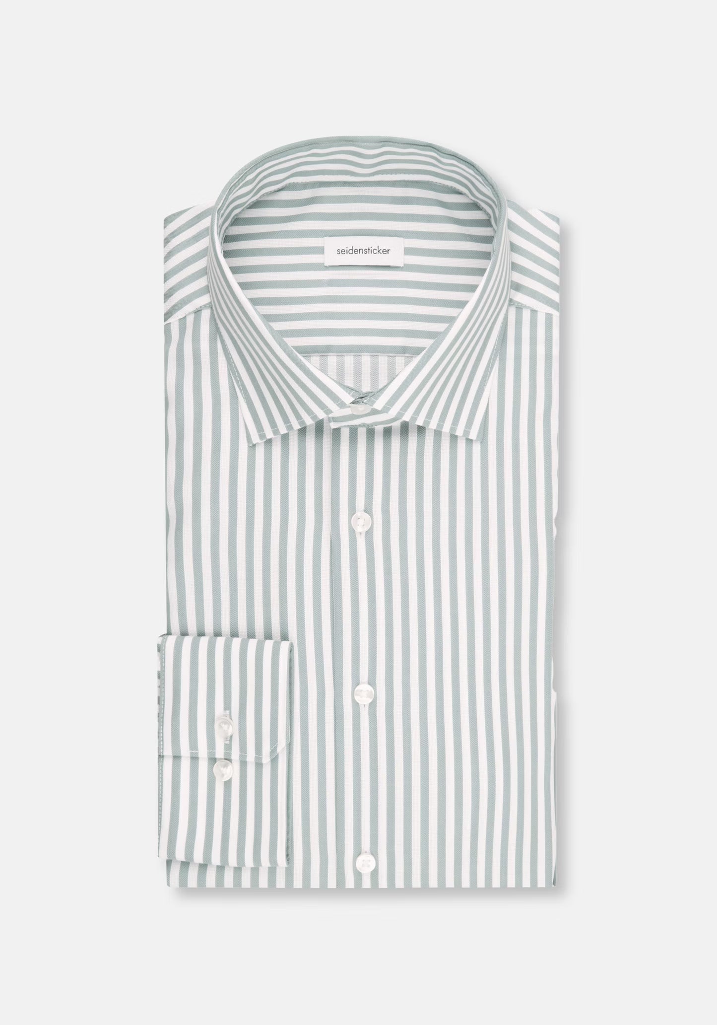 Seidensticker Sage Wrinkle-Free Cotton Stripe Regular Fit Shirt — Classic Business Dress Shirt
