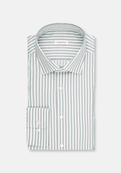 Seidensticker Sage Wrinkle-Free Cotton Stripe Regular Fit Shirt — Classic Business Dress Shirt