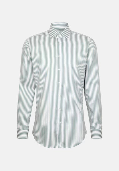 Seidensticker Sage Wrinkle-Free Cotton Stripe Regular Fit Shirt — Classic Business Dress Shirt