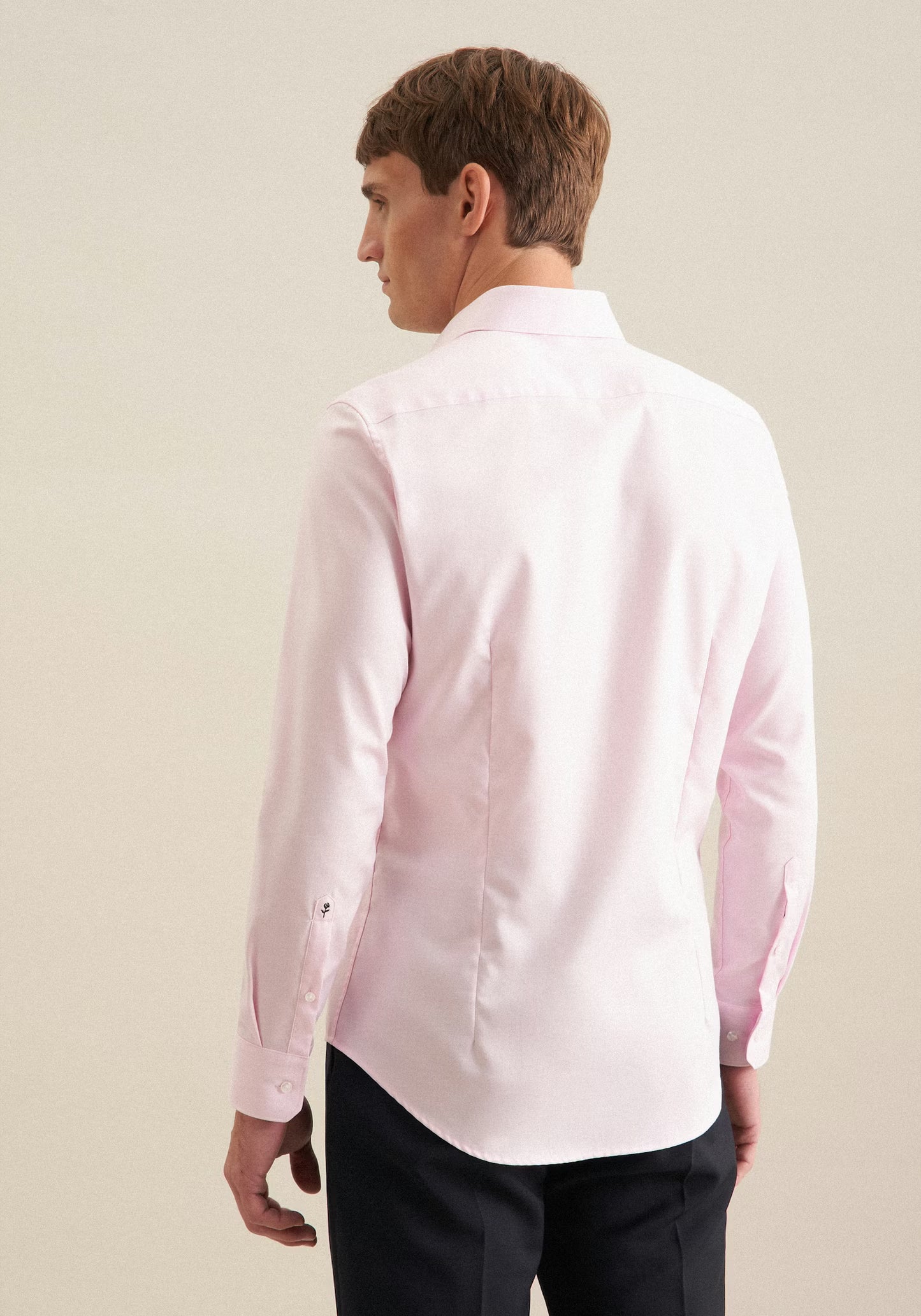 Seidensticker L/S Wrinke Free Cotton Shaped Fit Twill Shirt Pink
