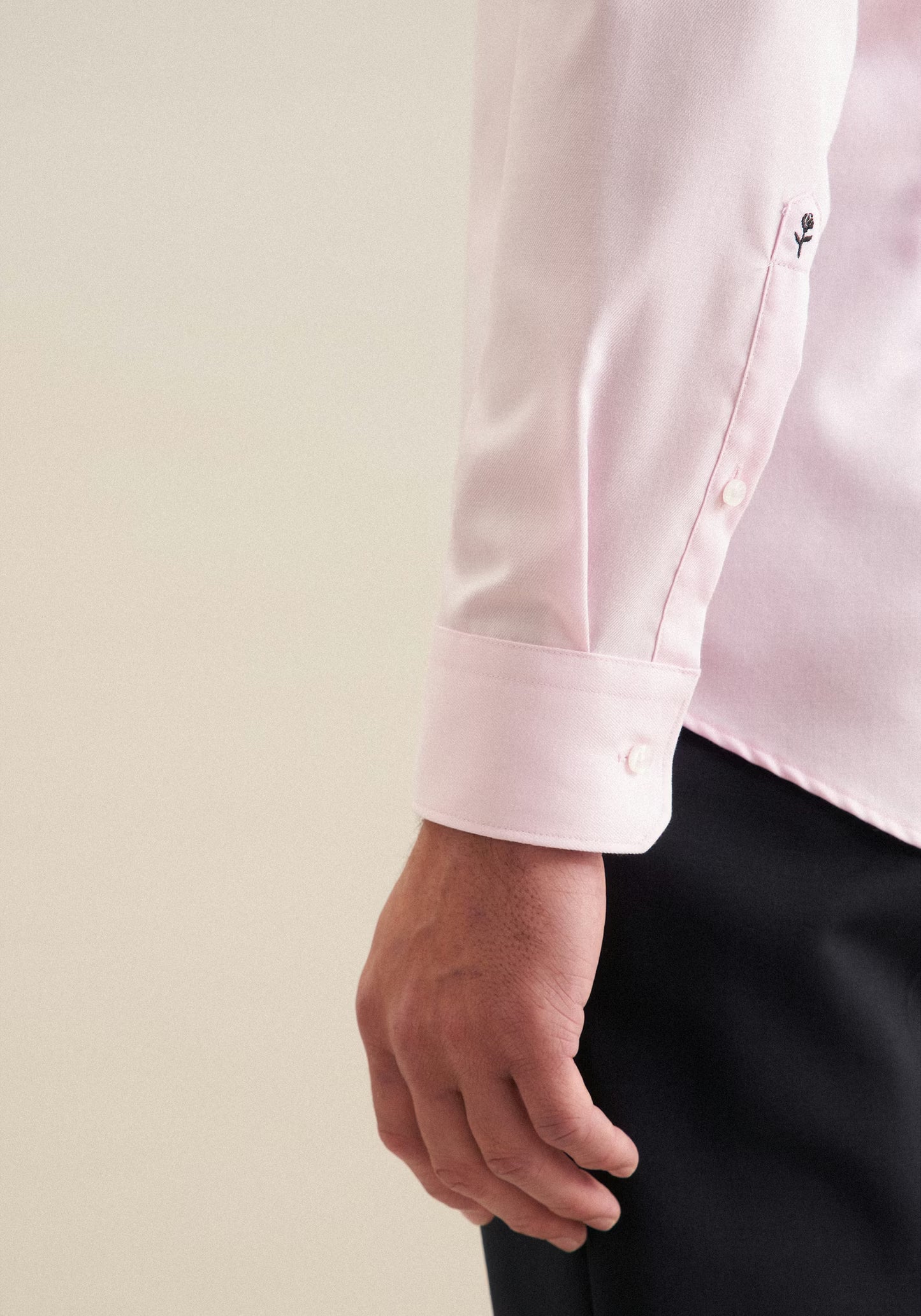 Seidensticker L/S Wrinke Free Cotton Shaped Fit Twill Shirt Pink