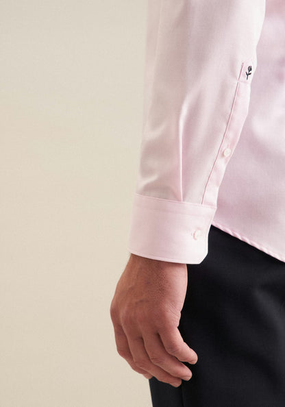 Seidensticker L/S Wrinke Free Cotton Shaped Fit Twill Shirt Pink