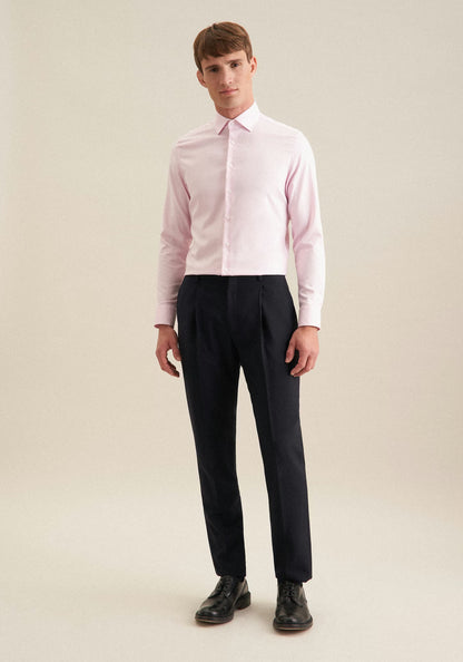 Seidensticker L/S Wrinke Free Cotton Shaped Fit Twill Shirt Pink