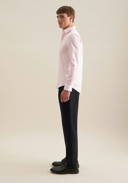 Seidensticker L/S Wrinke Free Cotton Shaped Fit Twill Shirt Pink