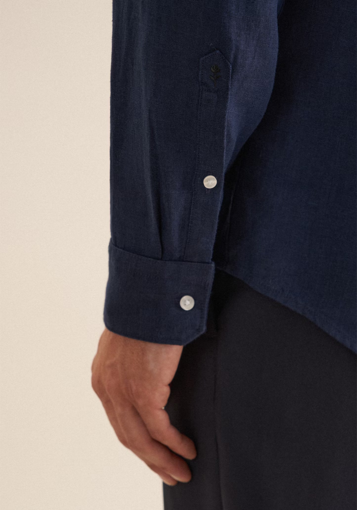Seidensticker L/S Pure Linen Regular Fit Shirt Navy