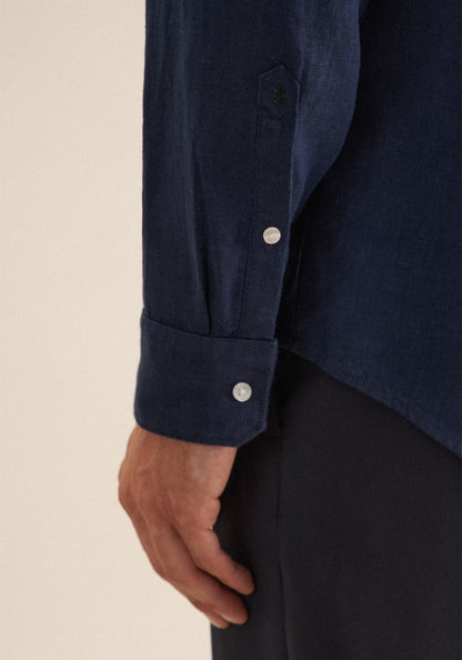 Seidensticker L/S Pure Linen Regular Fit Shirt Navy