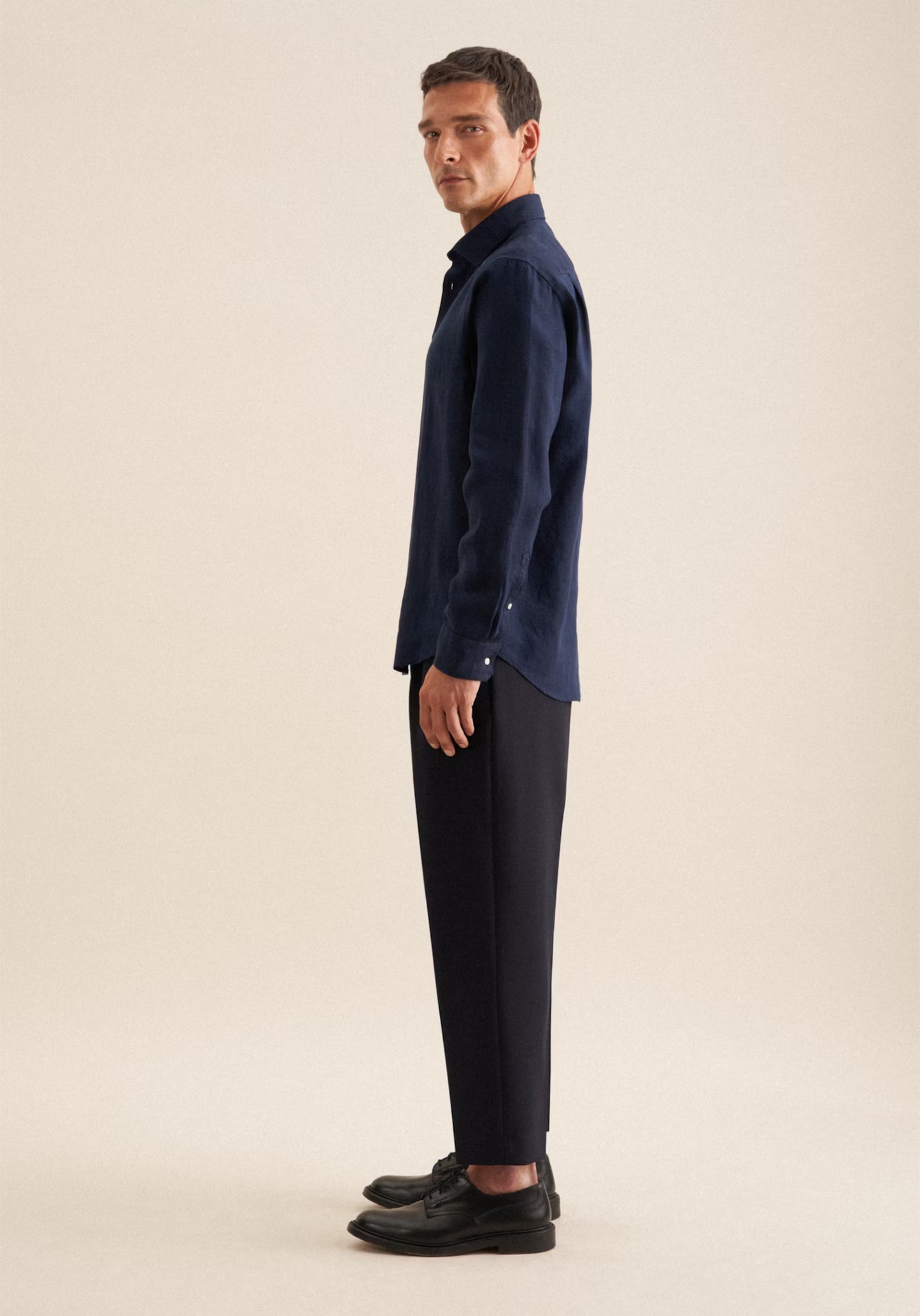 Seidensticker L/S Pure Linen Regular Fit Shirt Navy
